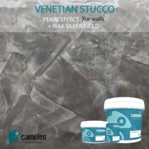 Venetian stucco pearl effect & wax silver gold for walls Cameleo